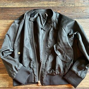 Free People | Black Bomber Jacket